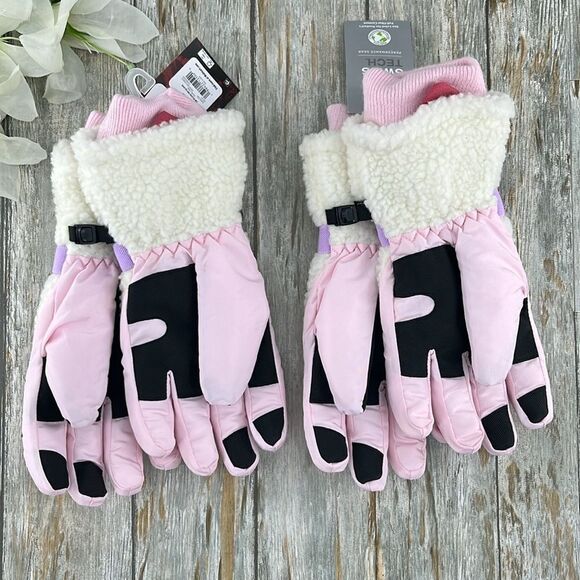 Girls Swiss Tech Plush Winter Snow Ski Gloves 2-Pack Size L/XL - Picture 3 of 6